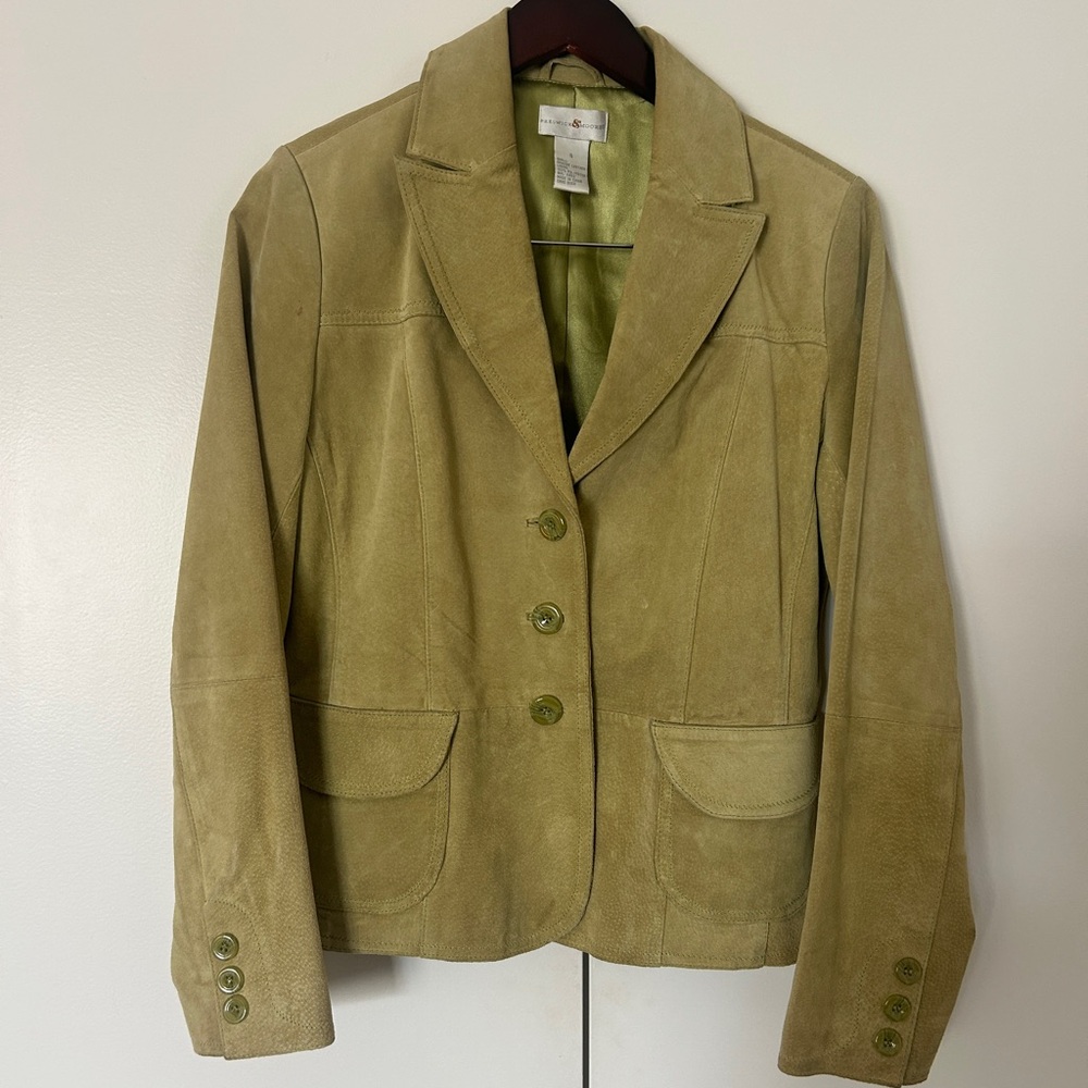 Vintage Chartreuse Genuine Leather Jacket